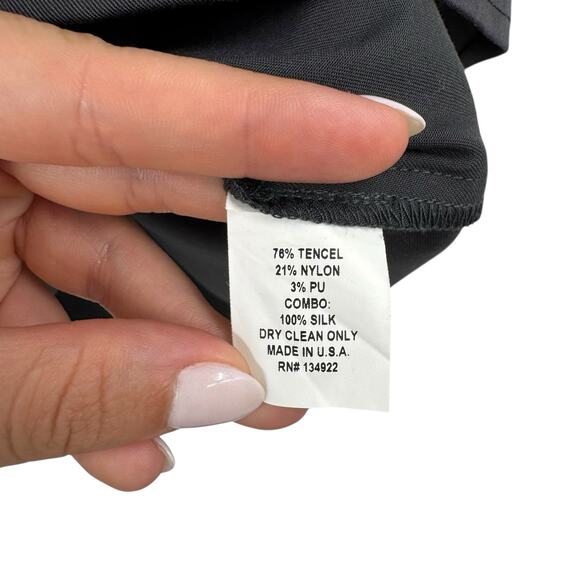 Emerson Fry NWT Dark Gray Woven Tencel Blend Front Pocket Oversized Boxy Top - Picture 13 of 13